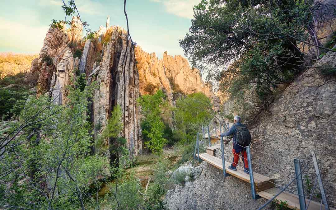 Sendero fluvial PR TE 10 en uno de los puntos de su recorrido./Comarca del Maestrazgo