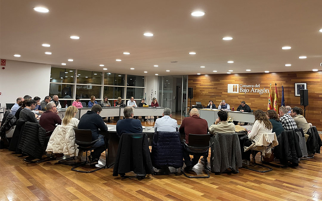 Pleno ordinario del mes de diciembre de la Comarca del Bajo Aragón./ María Celiméndiz
