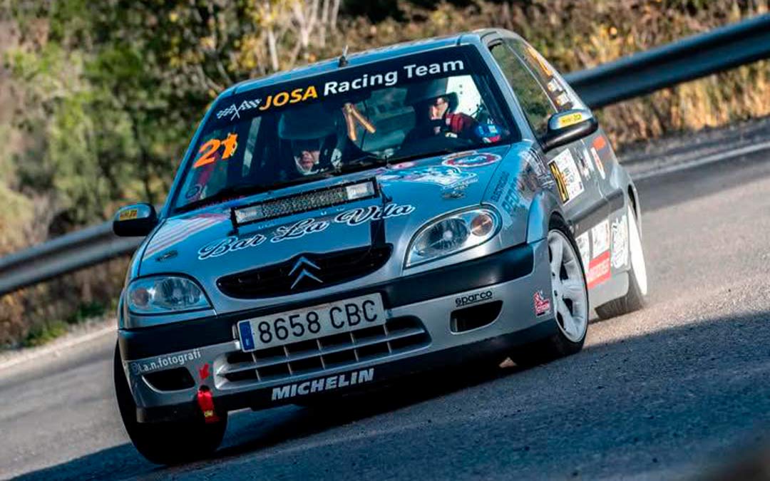 Sergio Reina y Jorge Carbonel durante el VII Rallye Mudéjar Ciudad de Teruel./ Sergio Reina