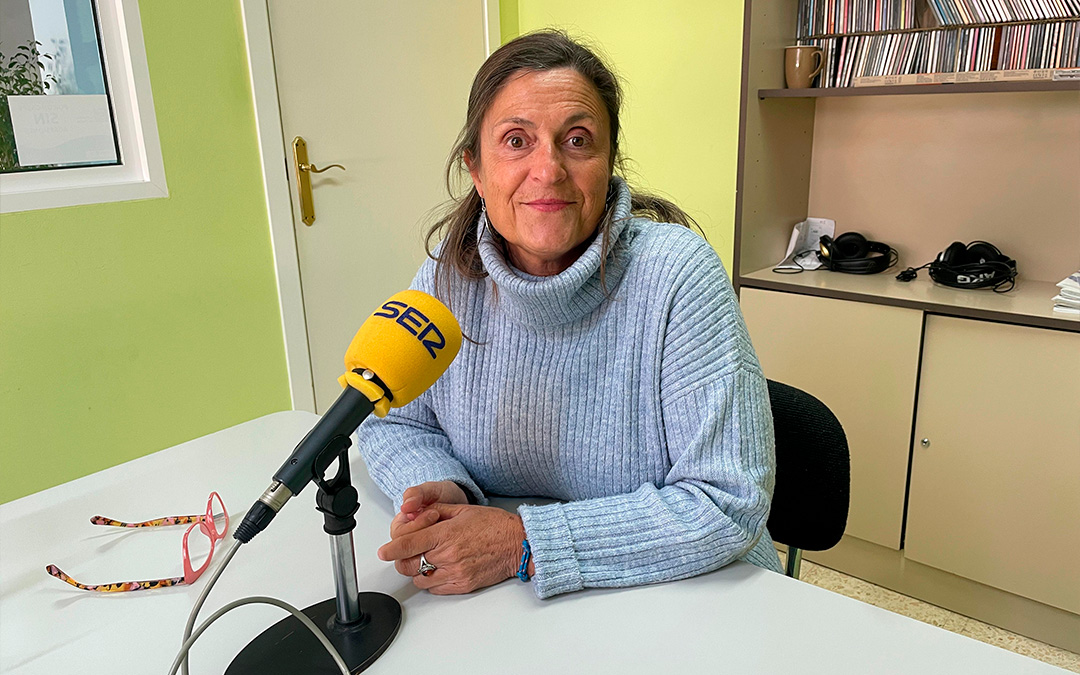 Cristina Bret en Radio Caspe./ S.F.