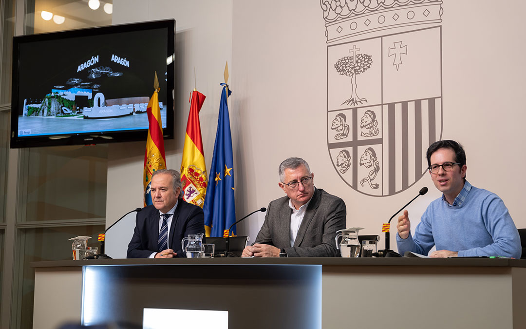 Rueda de prensa de Turismo de presentación de Aragón en Fitur 2025. / Fabián Simón - DGA