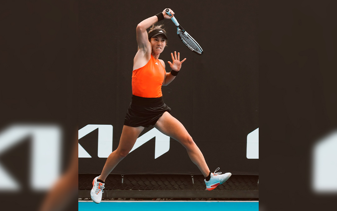 Irene Burillo durante el partido en el Open de Australia 2025./ Charlotte James