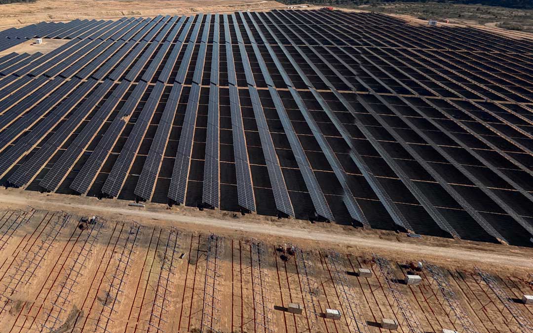 Instante de la construcción de la planta Mudéjar. /Endesa