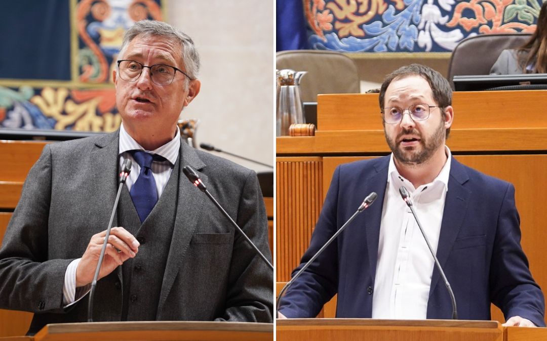 Manuel Blasco (PP) y Ángel Peralta (PSOE) en las Cortes / C.A.