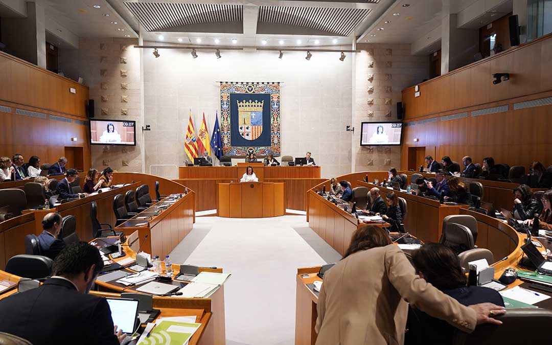Un momento del último pleno en las Cortes de Aragón./ DGA.