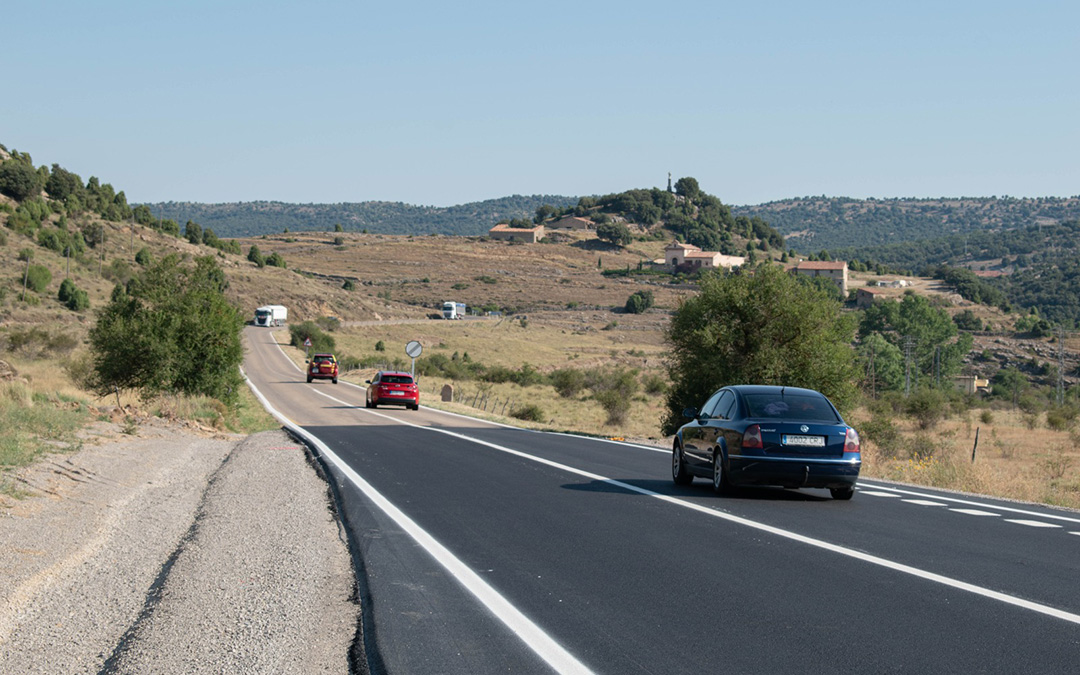 La N-232 a la altura de la Masía de la Torreta, donde se unen el tramo inaugurado en 2022 con el que se va a ejecutar en los próximos dos años. Ajuntament de Morella