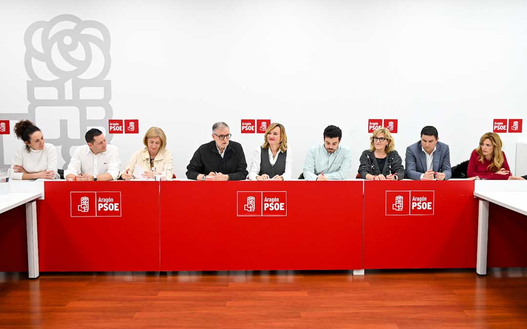 La nueva ejecutiva con Pilar Alegría a la cabeza./ PSOE