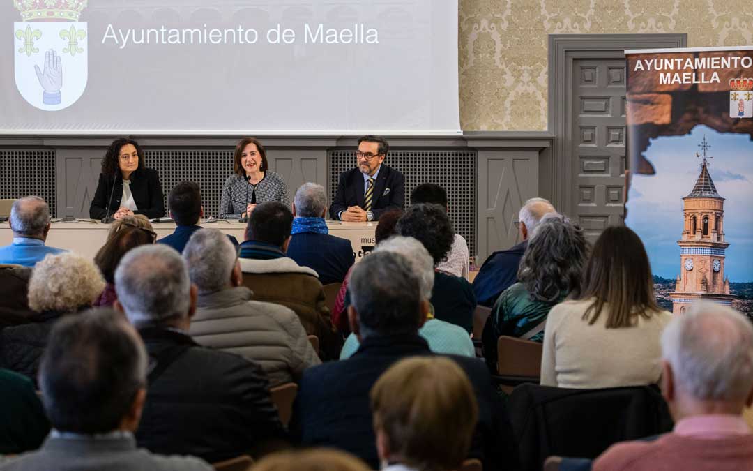 La presentación se ha celebrado este martes en el museo Pablo Gargallo de Zaragoza./ AYTO MAELLA