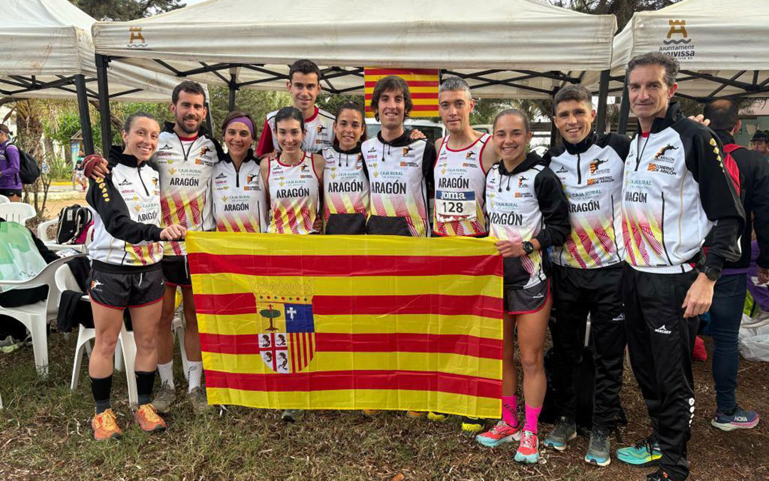 La selección aragonesa de trail en el Campeonato de España celebrado en Ibiza. /Marcos Ramos