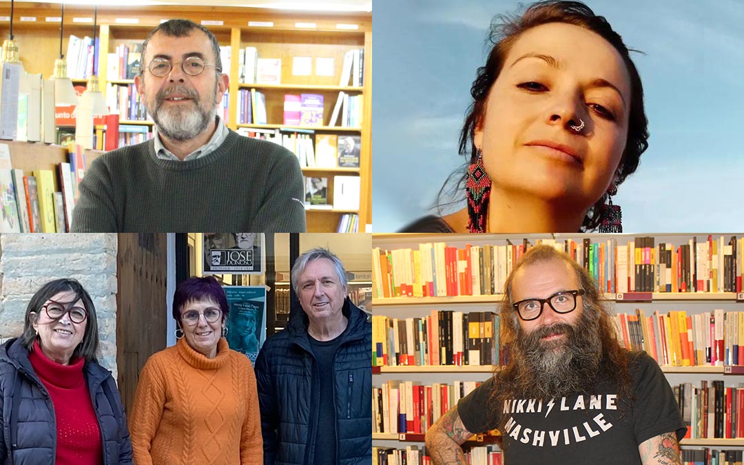 Cuatro librerías del Bajo Aragón Histórico recomiendan los mejores libros: Miguel Ibáñez (Alcañiz), El Reino del Revés (Andorra), Librería De Bat a Bat (Calaceite) y Librería Santos Ochoa (Alcañiz)./ L.C.
