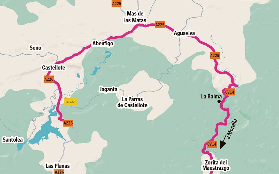 Recorrido habitual de los camiones hacia las fábricas de azulejos de Castellón./ La COMARCA.