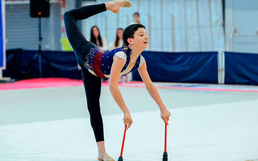 Mateo Soro Edo, gimnasta de La Ginebrosa, durante el Trofeo de Aragon de Promoción celebrado en marzo en Utebo./ Andrey Sapizhak.