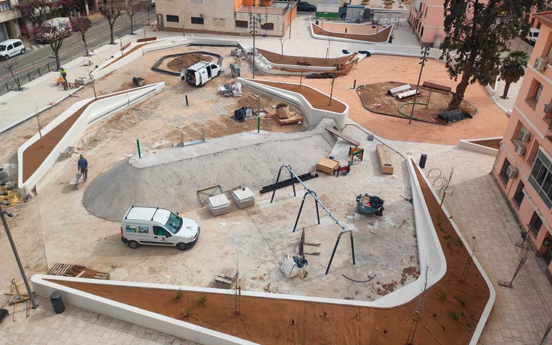 Estado de las obras del parque este mismo jueves./ I.M.