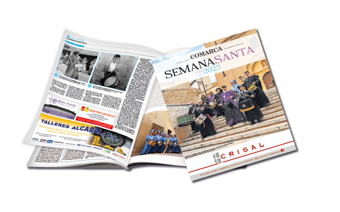 Portada del Suplemento Especial de Semana Santa publicado por La COMARCA y parte de uno de los reportajes que se puede ver en el interior. / La COMARCA