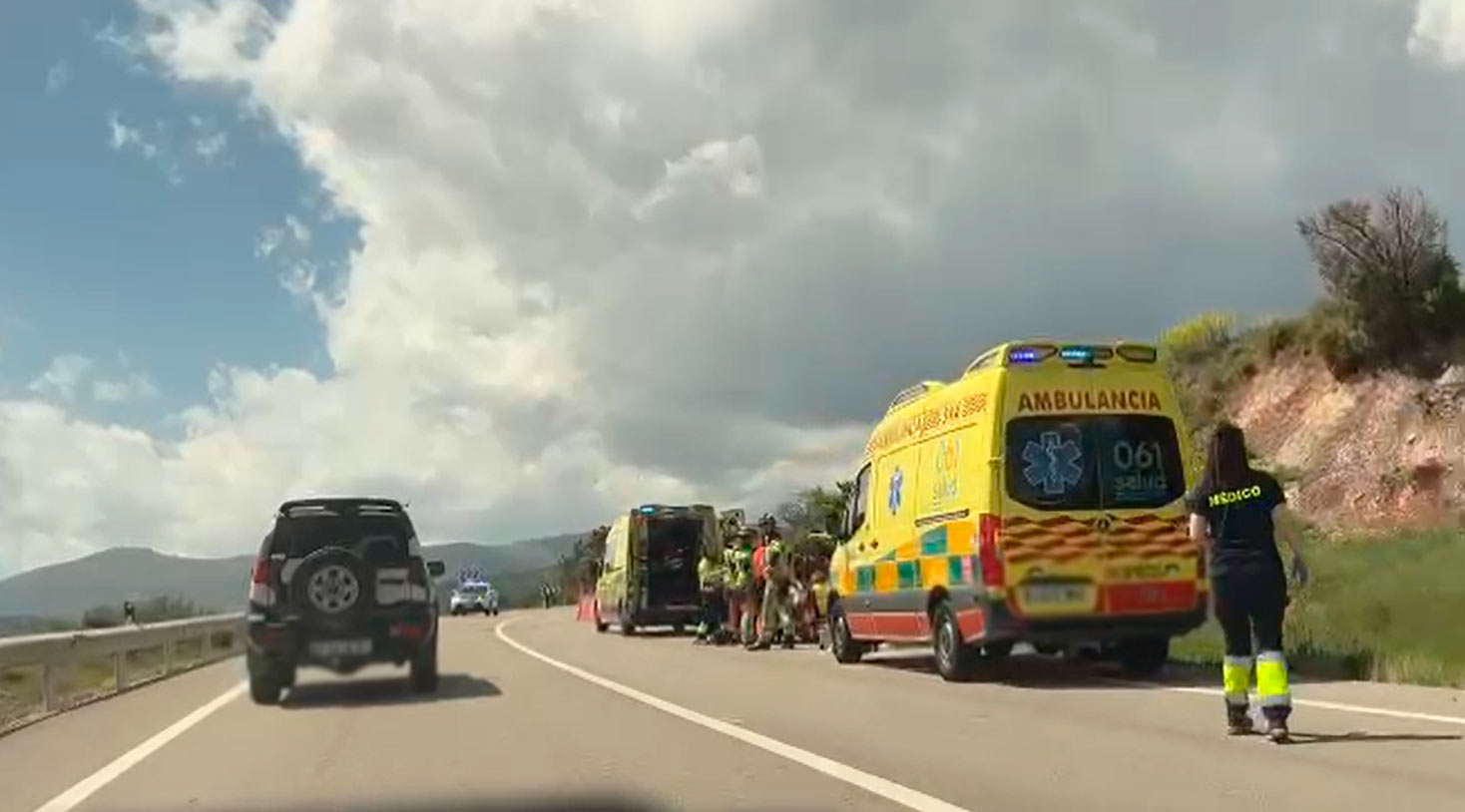 Accidente en la N211 a la altura de Gargallo. /Imagen cedida.
