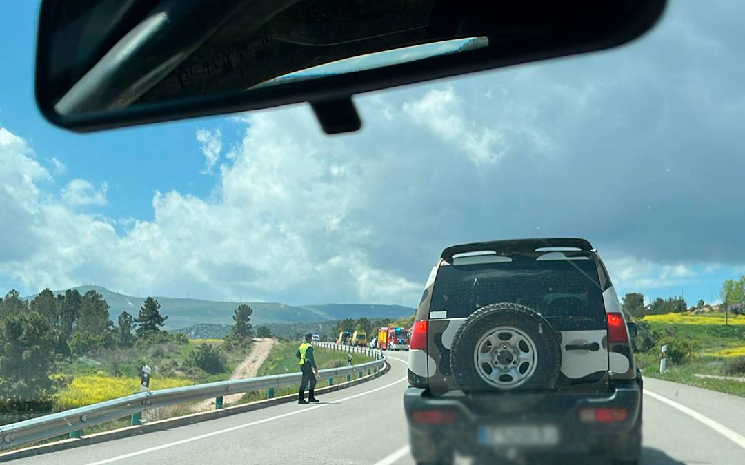 Accidente en la N211 a la altura de Gragallo. /Imagen cedida