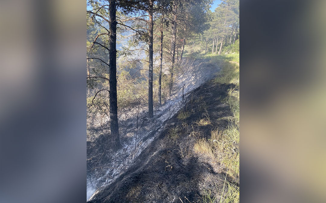 Imágenes del incendio del domingo en Montalbán. / Ayto