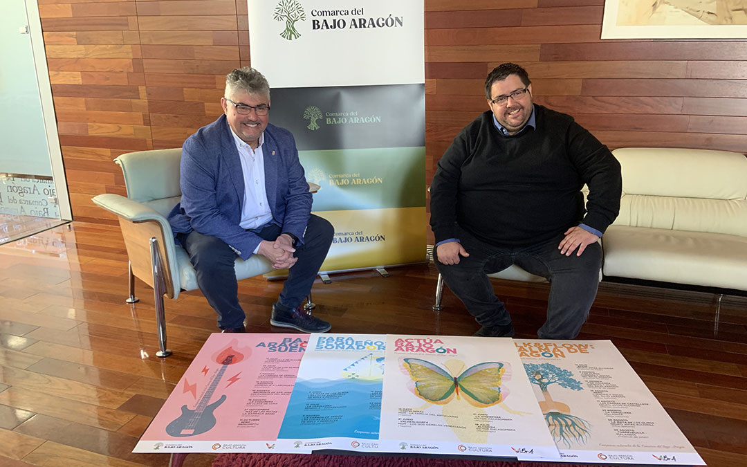 José Miguel Celma, presidente y Alberto Carmona, vicepresidente de la Comarca del Bajo Aragón durante la presentación. / S.C