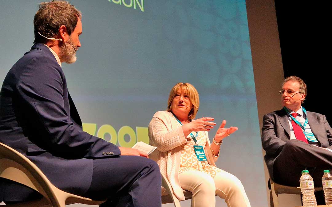 La consejera de Educación, Tomasa Hernández, ha participado esta mañana en el III Congreso Nacional de Escuela Rural./ DGA.