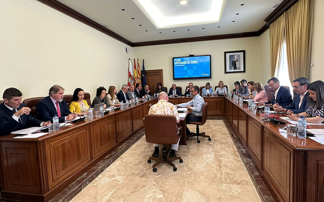 Instante del pleno ordinario de mayo de la Diputación de Teruel. / DPT