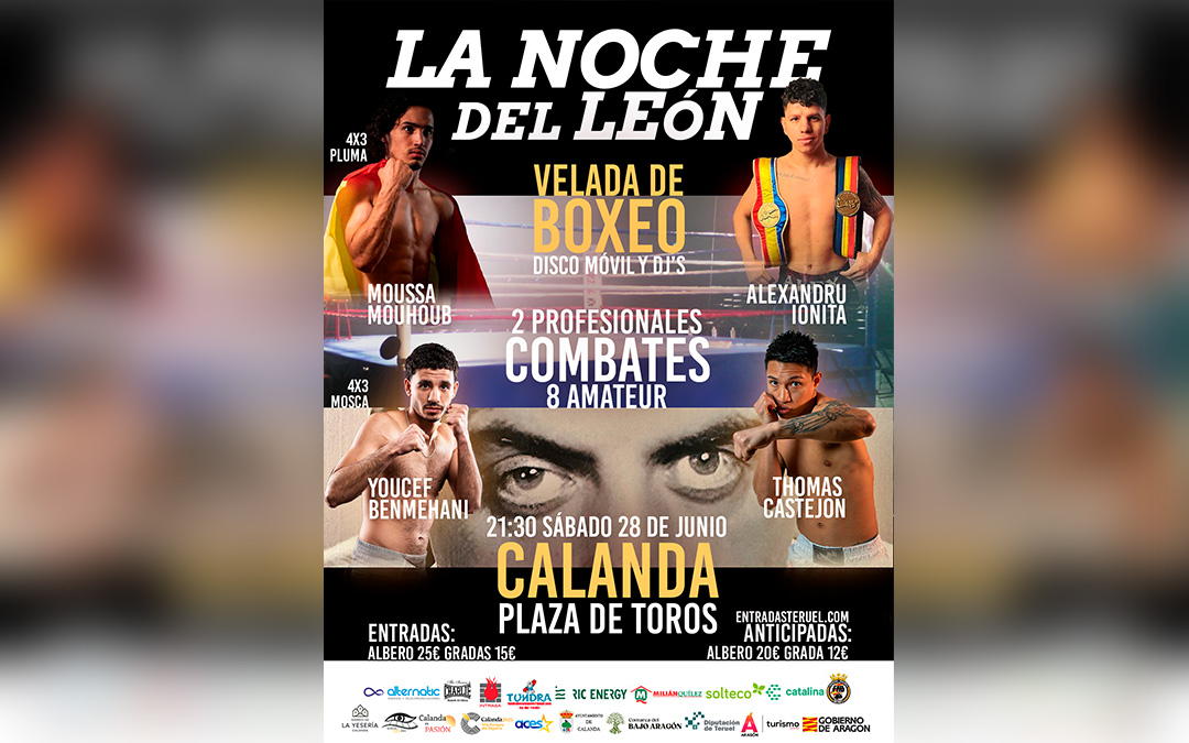 Cartel de la velada de boxeo que se vivirá en Calanda./ AYTO CALANDA