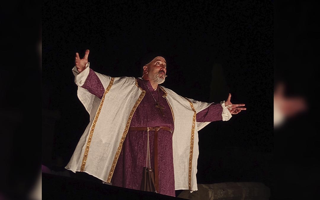 Jesús Cirac durante la escena nueva de Pere Çagarriga./ S.F.