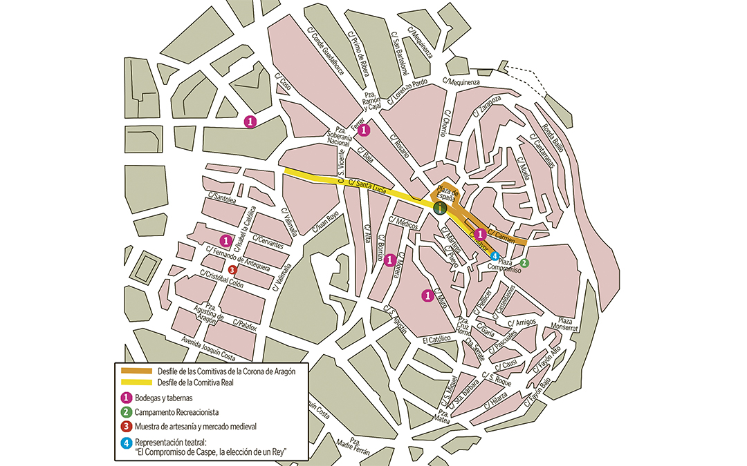 Mapa de las tascas abiertas durante la Conmemoración./ L.C.