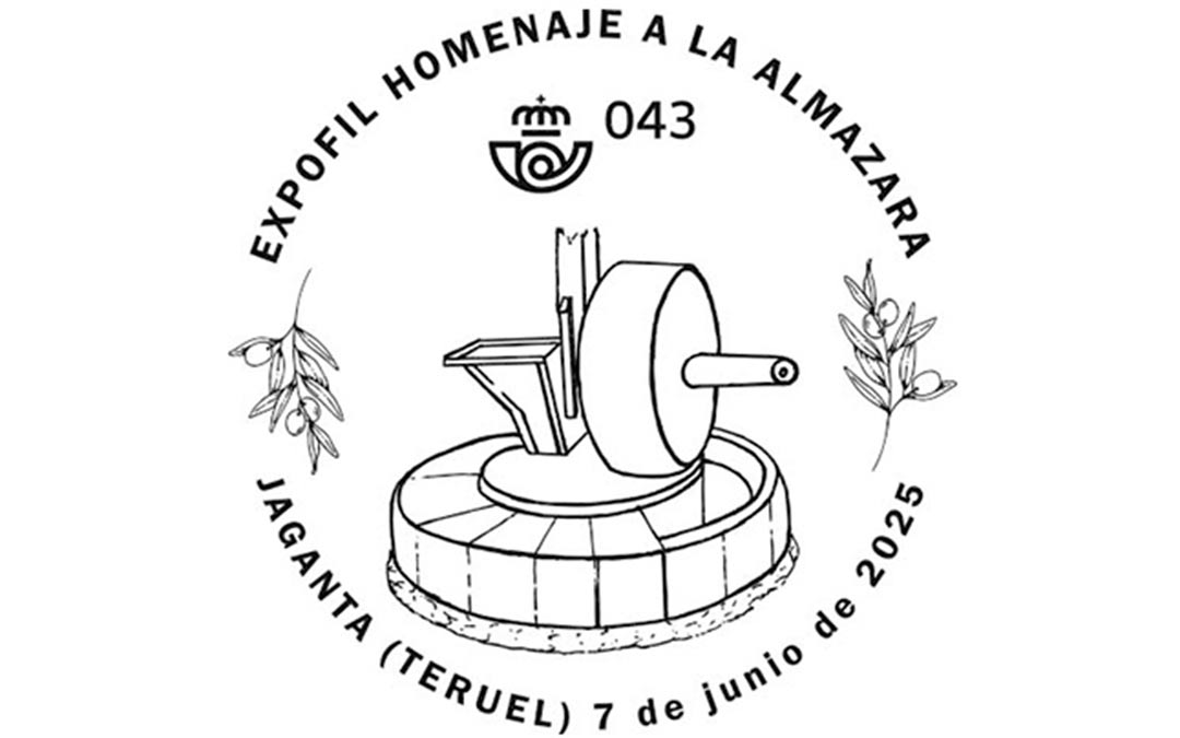 Imagen del matasellos que homenajea a la almazara de Jaganta./ CORREOS