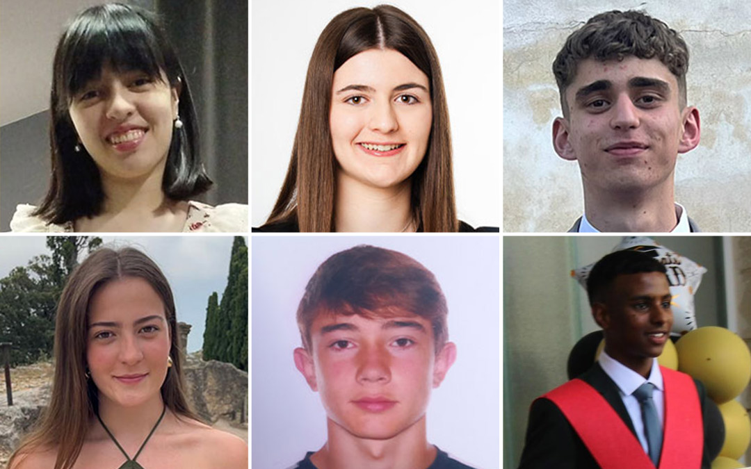 Estudiantes con las mejores notas de la PAU de 2025 del Bajo Aragón Histórico. / LA COMARCA