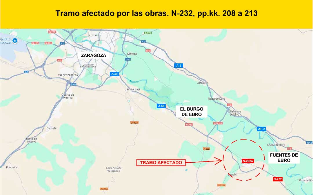 Tramo afectado por las obras./ Mitma