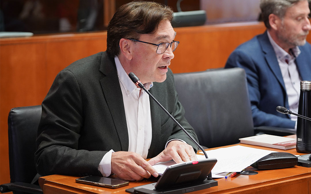Tomás Guitarte durante la defensa de la moción./ TE