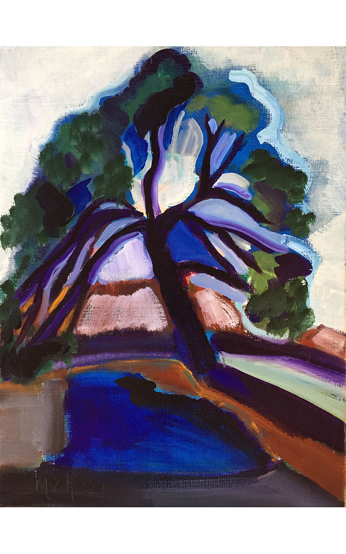 El pino icónico de Belmonte que pintó Maria van Heeswijk. / L.C.