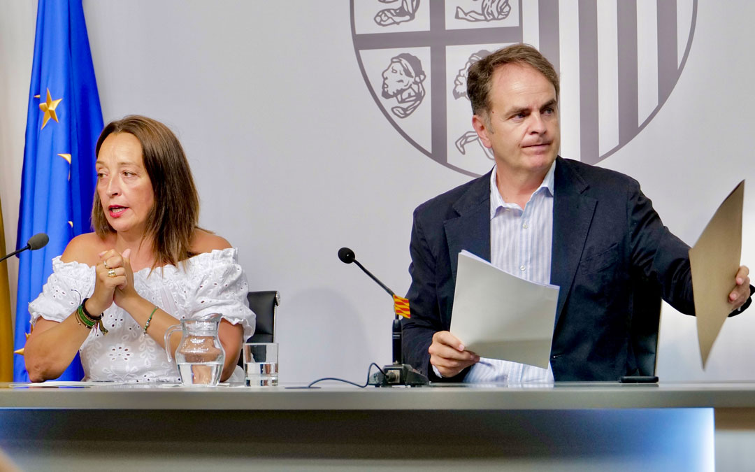 Los consejeros Bermúdez de Castro y Susín han informado sobre los asuntos aprobados en el Consejo de Gobierno./ DGA
