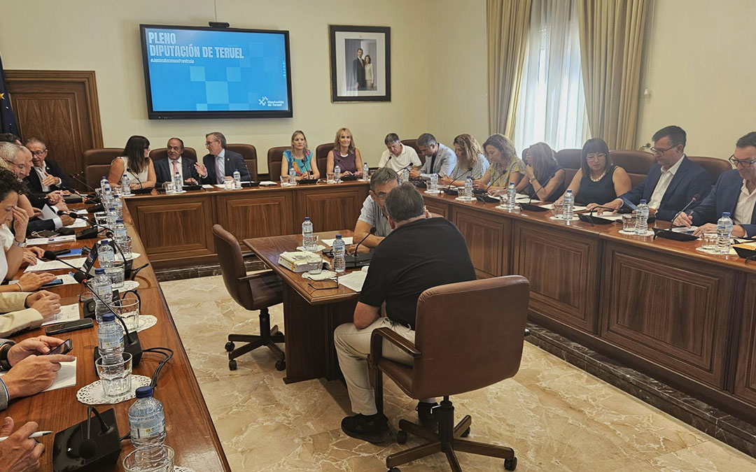Instantes del pleno de la Diputación de Teruel del mes de julio. / DPT
