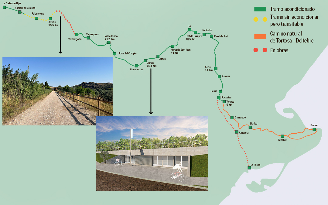 La Val de Zafán tendrá salida al mar en 2026 y tras el verano se inaugurará el tramo de Alcañiz y el centro de cicloturismo del Matarraña / La COMARCA