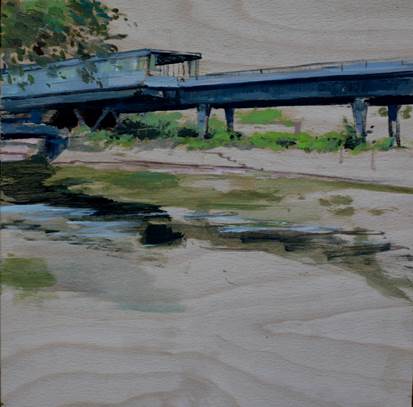 Möckernbrücke (Berlín). Óleo sobre tabla./ Rubén Vidal