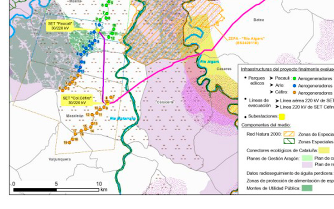 Mapa de los proyectos eólicos de Capital Energy en el Matarraña / La COMARCA