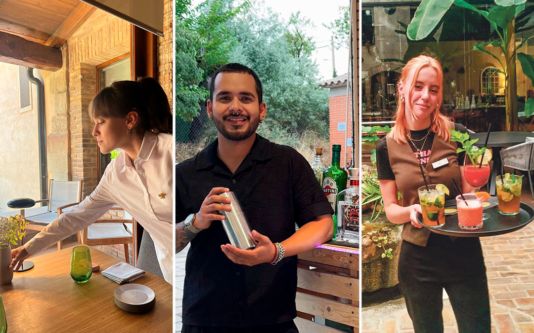 Los tres alumnos que han terminado este año el grado medio de Servicios en Restauración, los estudios que el IES Matarraña ha recuperado para el próximo curso al superar el mínimo de matrículas / La COMARCA