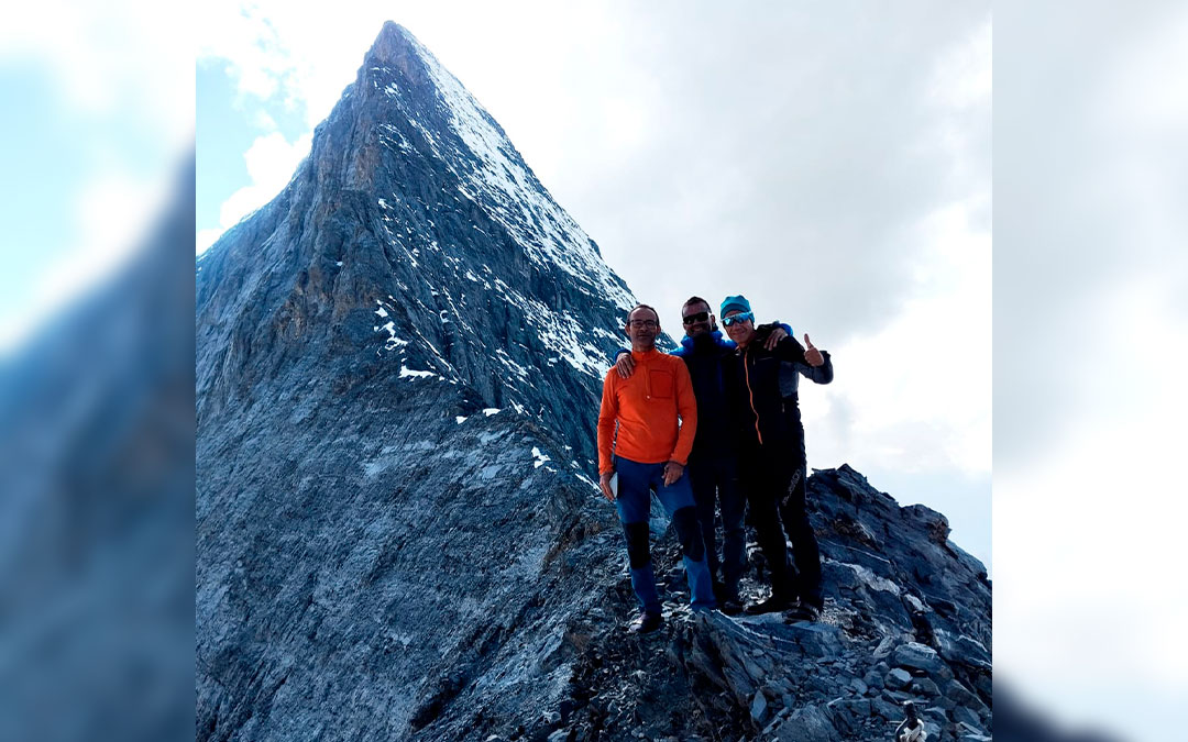 Los alpinistas caspolinos en la ruta por los Alpes suizos./ L.C.