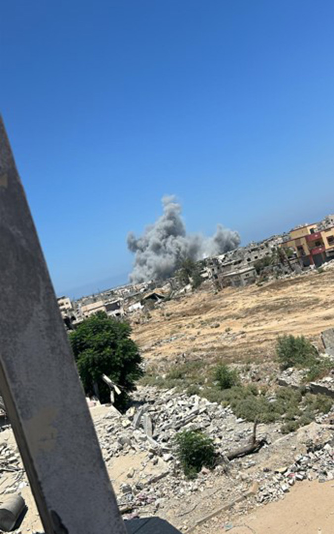 El barrio entre bombas en Gaza. / Archivo familiar