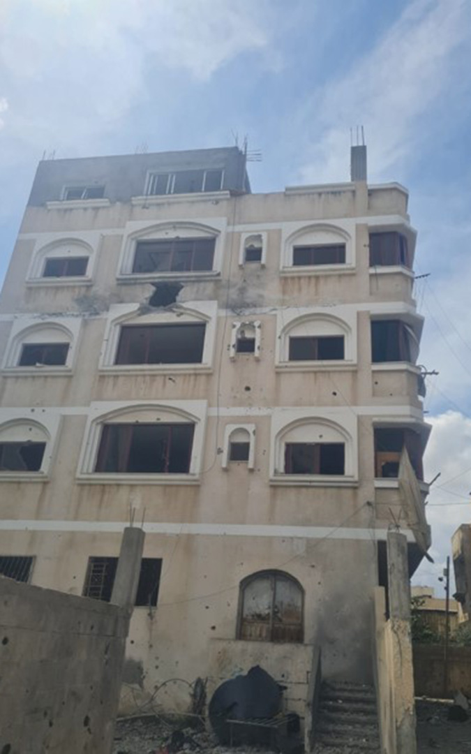 El edificio donde residía la familia de Fadi. / Archivo familiar