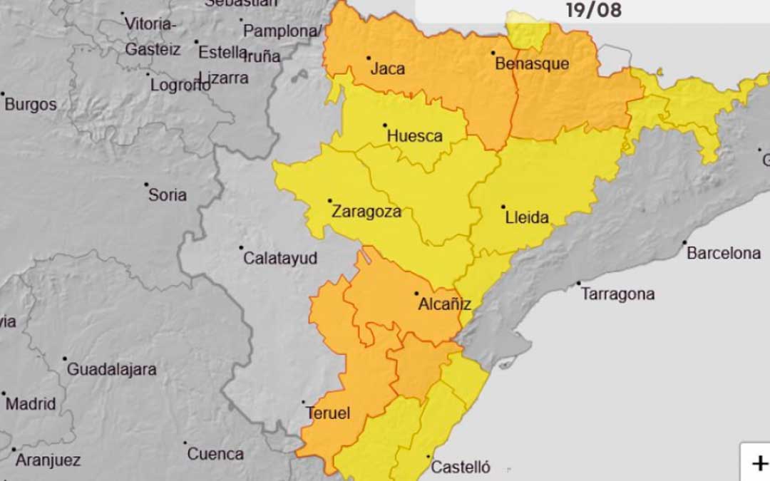 El 112 mantiene la alerta naranja este martes hasta las 23.59./ DGA.
