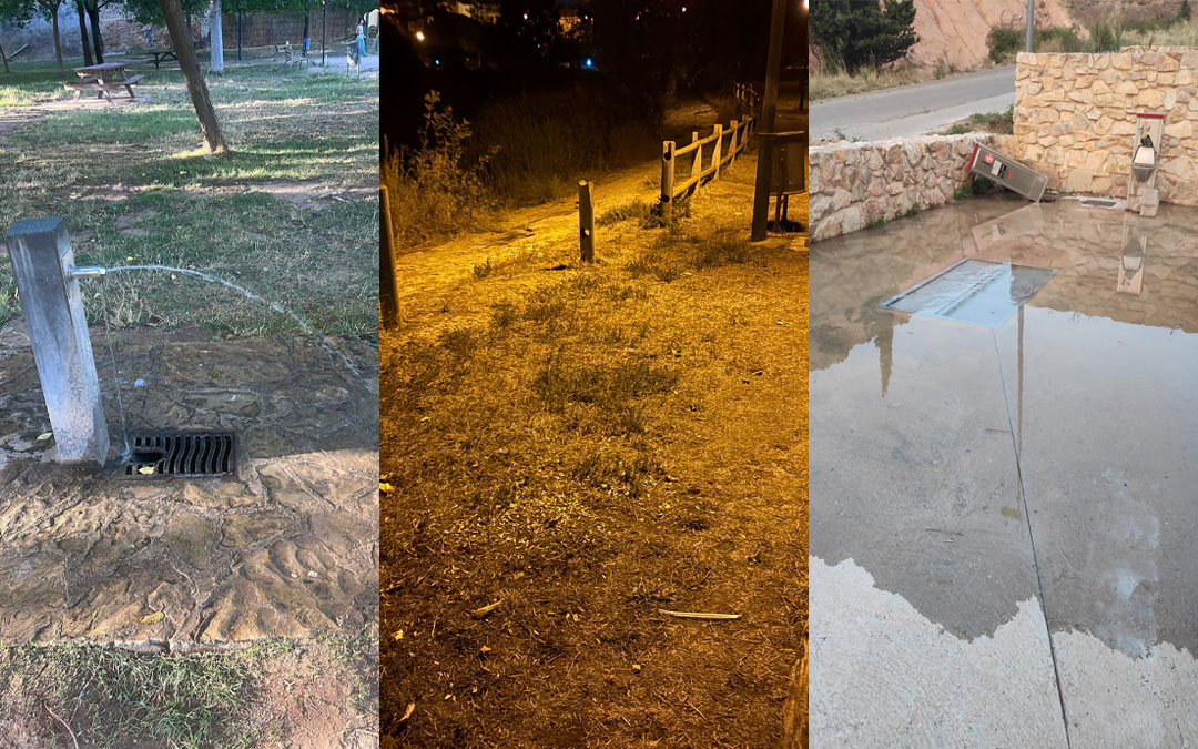 Varios puntos que han sufrido por destrozos./ AYTO ALCORISA