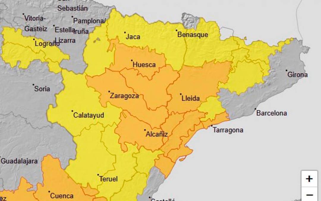 Activada la fase de alerta del plan especial de protección civil por fenómenos meteorológicos adversos (PROCIFEMAR) en Aragón. / DGA