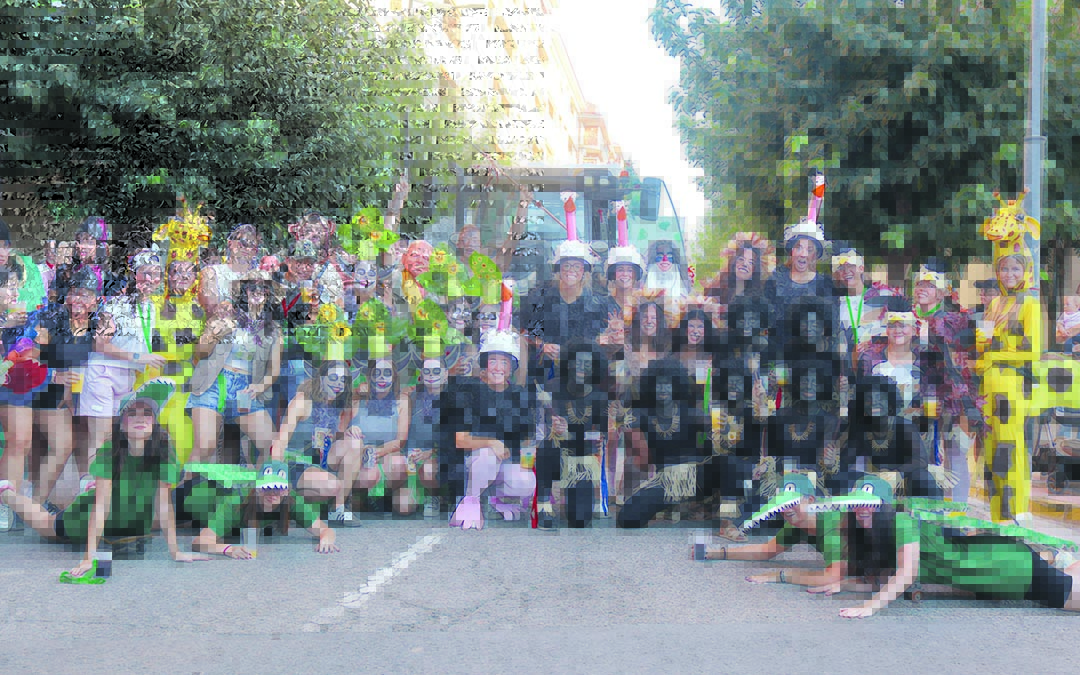 Un nutrido grupo de animales en las carrozas.
