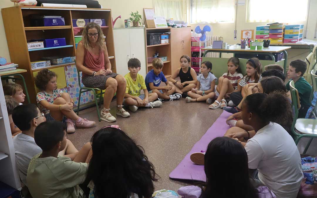 Inicio de clases el pasado lunes en Caspe./ Alba Zurita.