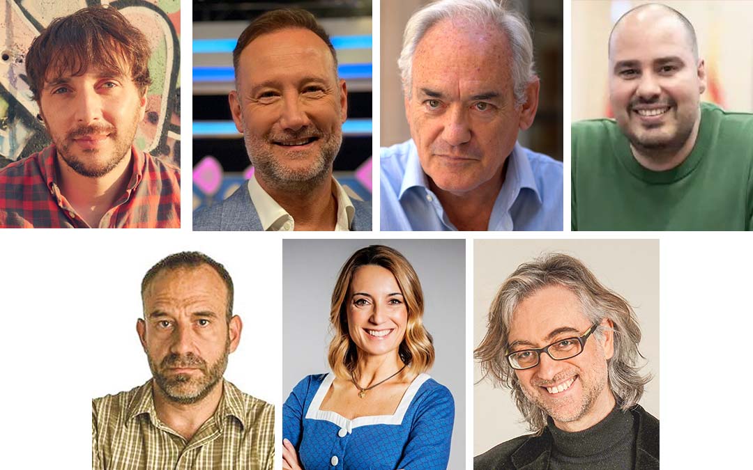 Los protagonistas de las ponencias abiertas al público del Curso de periodismo especializado de Alcañiz./ L.C.