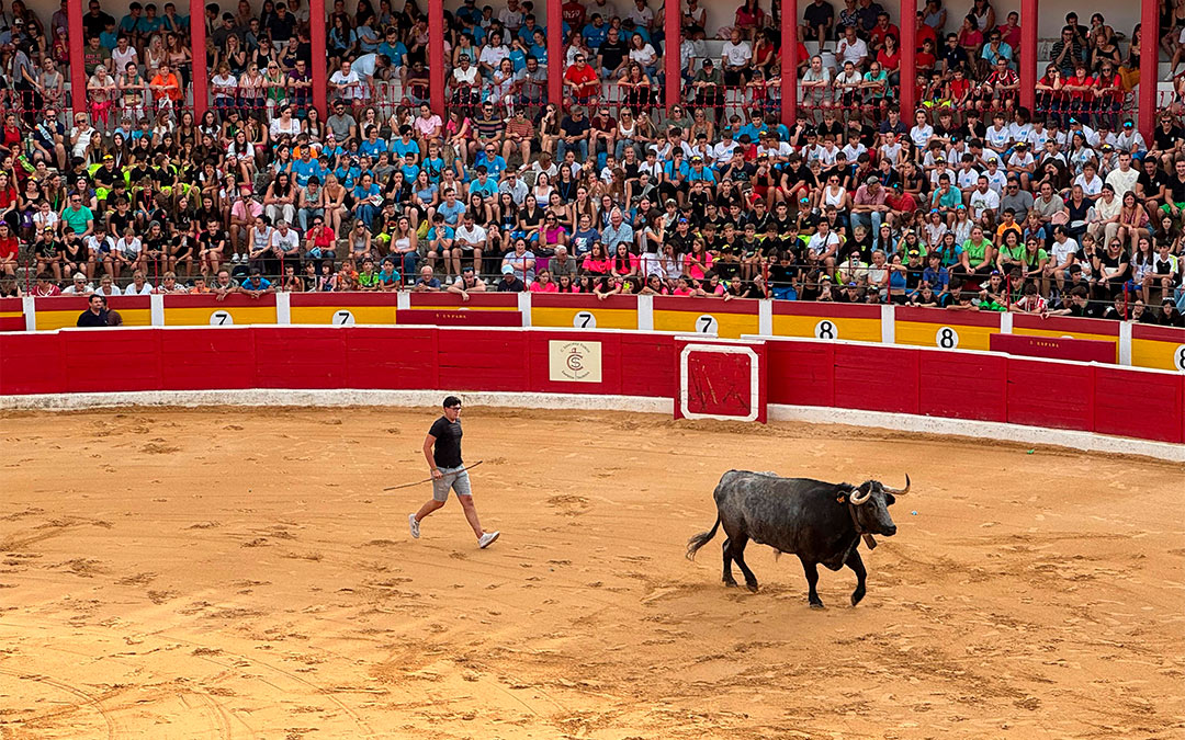 Salida de un toro entre partidos./ L.A.