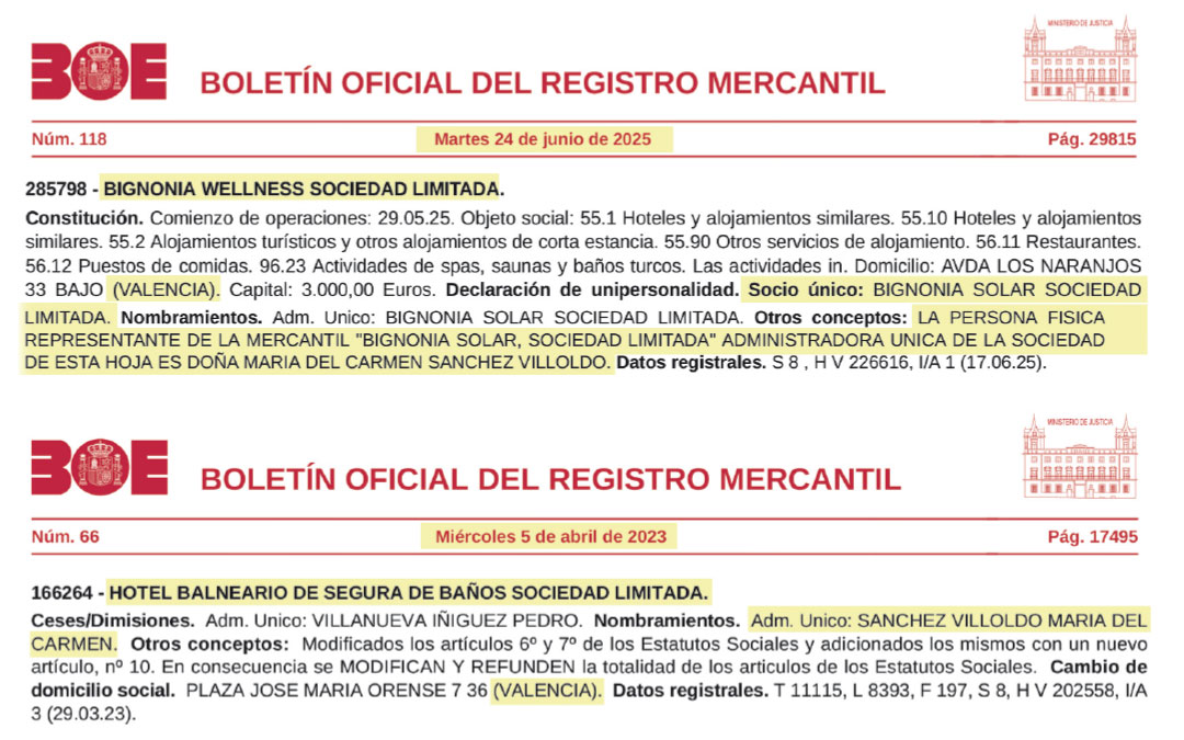 La representante de la nueva sociedad es la misma que la del Balneario de Segura de Baños / La COMARCA