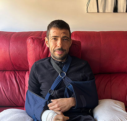 Roberto Ruiz un año después del Ironman de Hawái afronta su recuperación tras el atropello en Alcañiz el pasado mes de abril. / R.R.